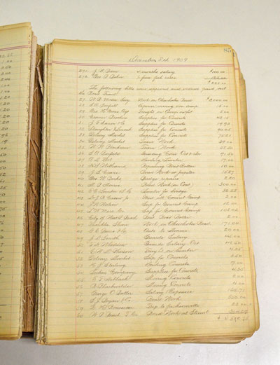 At the Dec. 8, 1909 meeting, commissioners approved bills from the Road Fund that included payment for road work, convict supplies and renting a road roller.