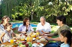 Family eating together