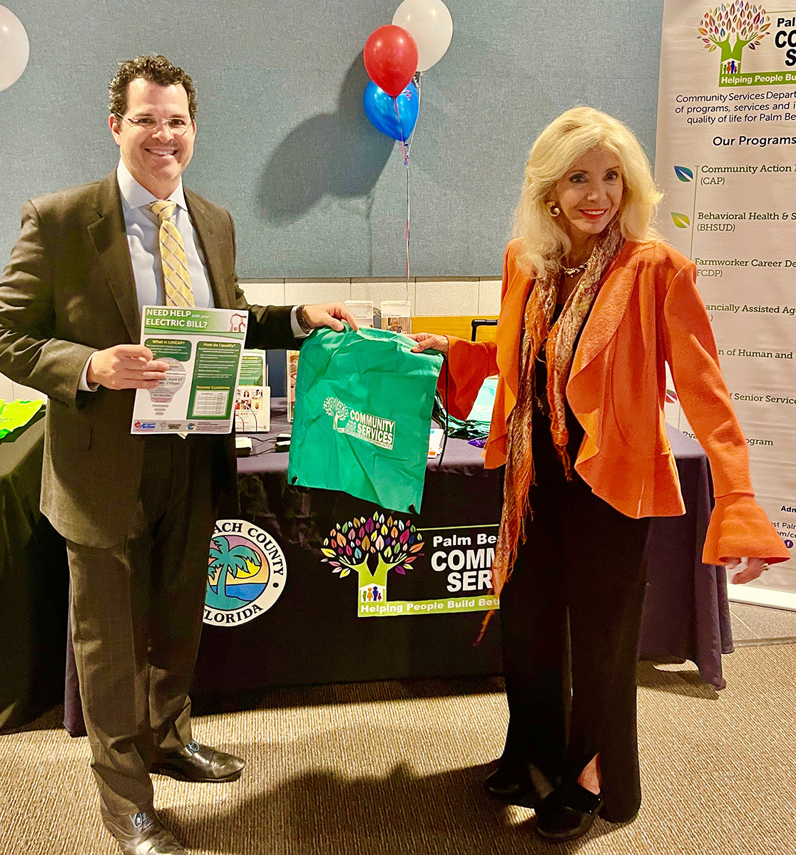 Commissioner Sachs with Assistant County Administrator Todd Bonlarron
