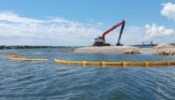 Construction equipment creating restored habitat
