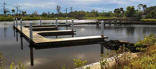 Picture of the boat docks at Juno Dunes Natural Area West Tract