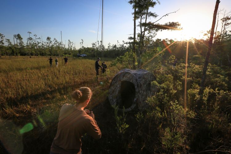 Team setting up equipment