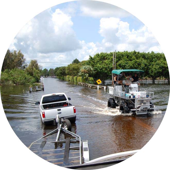 Flooded boat ramp