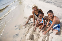 family at the beach