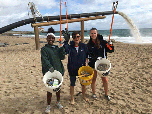 slideshow featuring volunteers participating in various cleanup activities