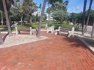 memorial bricks at park