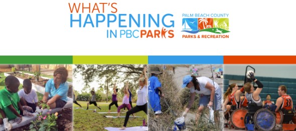 what's happening in pbc parks with collage of people participating in various activities